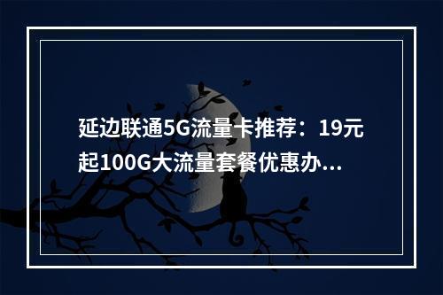 延边联通5G流量卡推荐：19元起100G大流量套餐优惠办理
