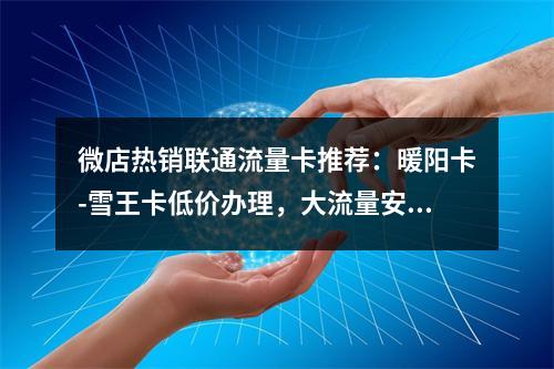 微店热销联通流量卡推荐：暖阳卡-雪王卡低价办理，大流量安全认证