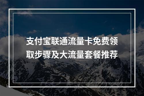 支付宝联通流量卡免费领取步骤及大流量套餐推荐