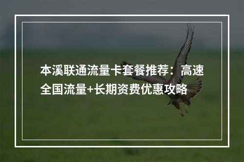 本溪联通流量卡套餐推荐：高速全国流量+长期资费优惠攻略