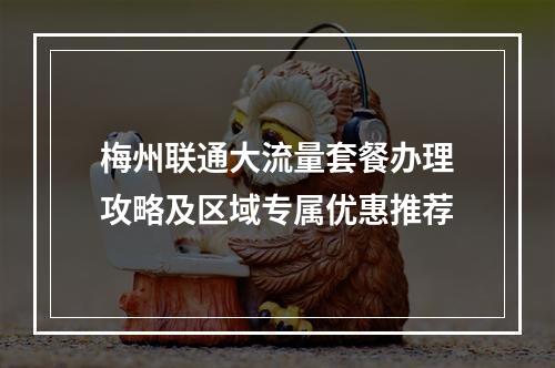 梅州联通大流量套餐办理攻略及区域专属优惠推荐
