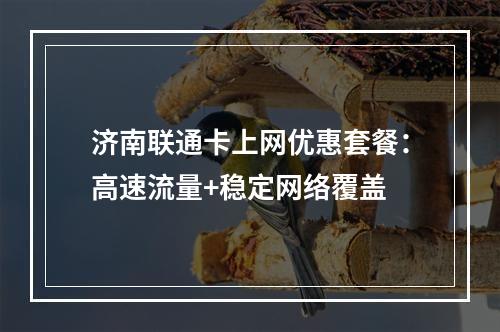 济南联通卡上网优惠套餐：高速流量+稳定网络覆盖