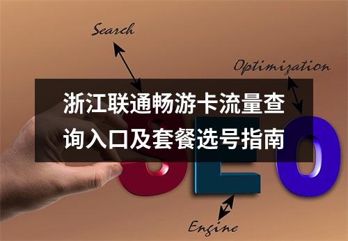 浙江联通畅游卡流量查询入口及套餐选号指南