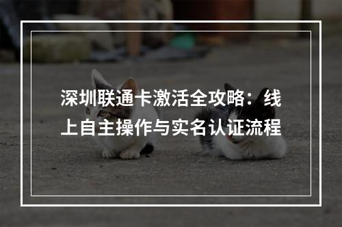 深圳联通卡激活全攻略：线上自主操作与实名认证流程