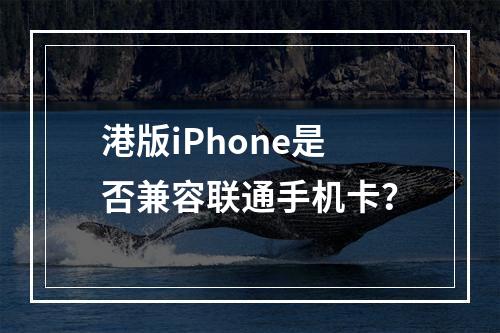 港版iPhone是否兼容联通手机卡？