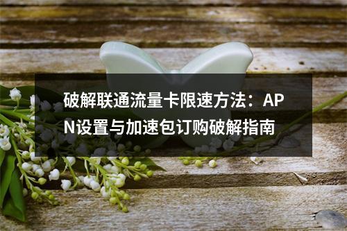 破解联通流量卡限速方法：APN设置与加速包订购破解指南