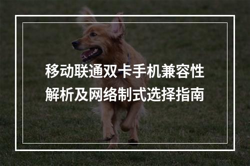 移动联通双卡手机兼容性解析及网络制式选择指南