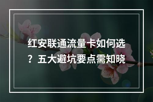 红安联通流量卡如何选？五大避坑要点需知晓