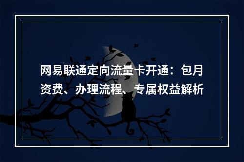 网易联通定向流量卡开通：包月资费、办理流程、专属权益解析