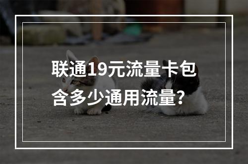 联通19元流量卡包含多少通用流量？