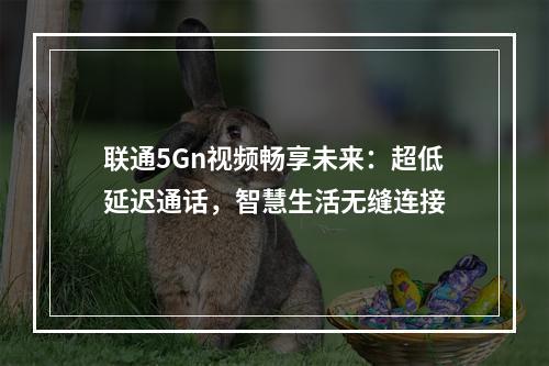 联通5Gn视频畅享未来：超低延迟通话，智慧生活无缝连接