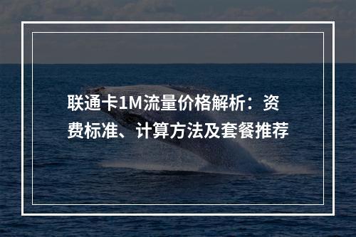 联通卡1M流量价格解析：资费标准、计算方法及套餐推荐