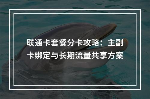 联通卡套餐分卡攻略：主副卡绑定与长期流量共享方案