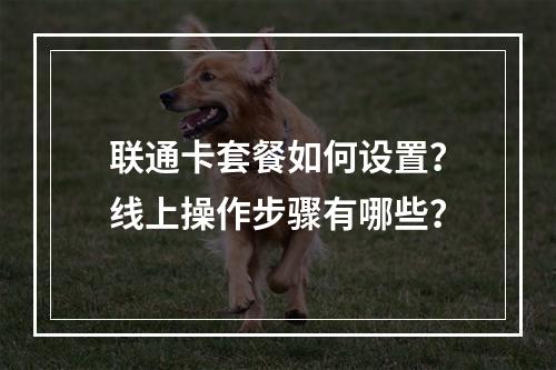 联通卡套餐如何设置？线上操作步骤有哪些？