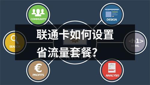 联通卡如何设置省流量套餐？