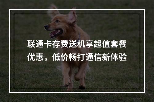 联通卡存费送机享超值套餐优惠，低价畅打通信新体验