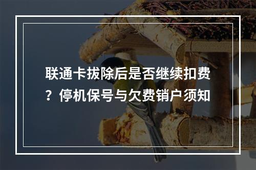 联通卡拔除后是否继续扣费？停机保号与欠费销户须知