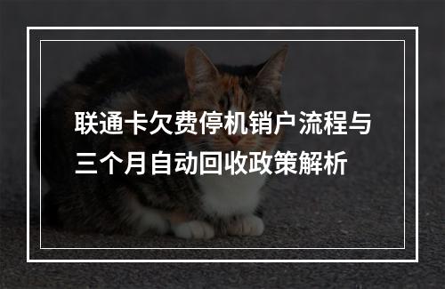 联通卡欠费停机销户流程与三个月自动回收政策解析