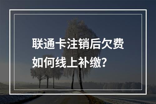 联通卡注销后欠费如何线上补缴？