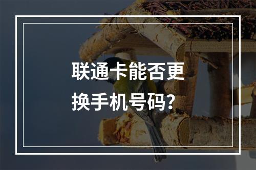 联通卡能否更换手机号码？