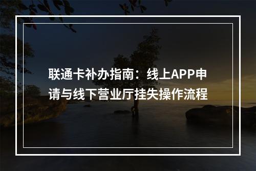 联通卡补办指南：线上APP申请与线下营业厅挂失操作流程