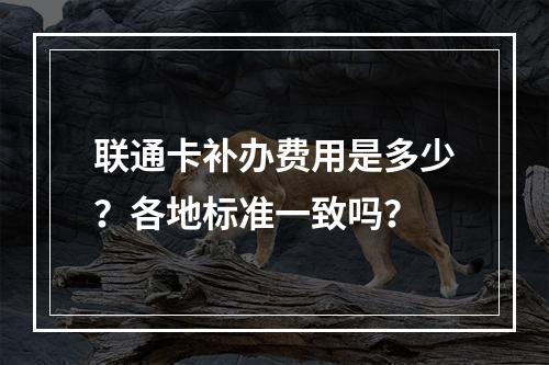 联通卡补办费用是多少？各地标准一致吗？