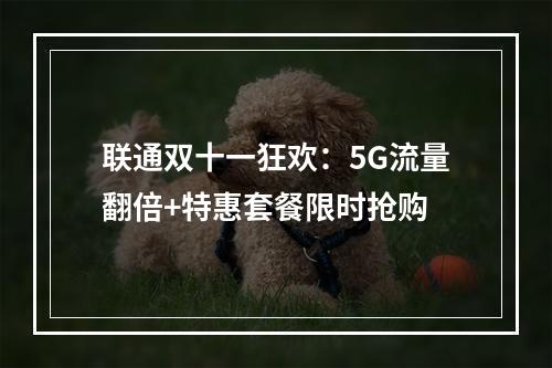 联通双十一狂欢：5G流量翻倍+特惠套餐限时抢购