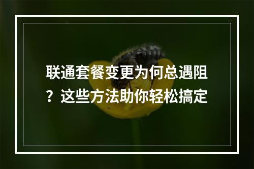 联通套餐变更为何总遇阻？这些方法助你轻松搞定