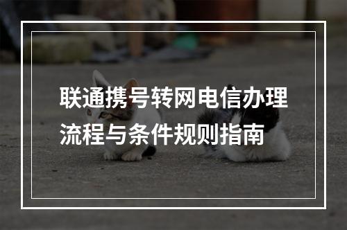 联通携号转网电信办理流程与条件规则指南