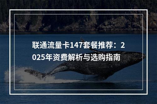 联通流量卡147套餐推荐：2025年资费解析与选购指南