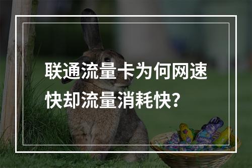 联通流量卡为何网速快却流量消耗快？