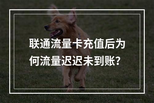 联通流量卡充值后为何流量迟迟未到账？