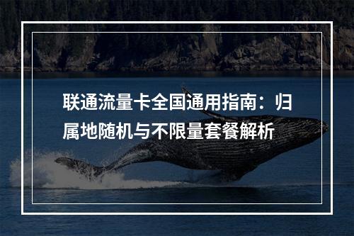 联通流量卡全国通用指南：归属地随机与不限量套餐解析