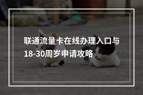 联通流量卡在线办理入口与18-30周岁申请攻略