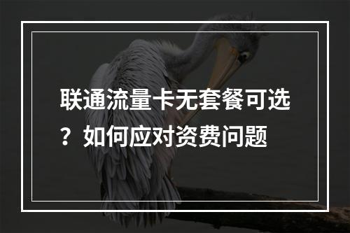 联通流量卡无套餐可选？如何应对资费问题