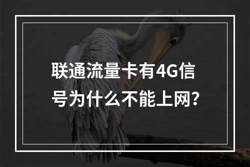 联通流量卡有4G信号为什么不能上网？