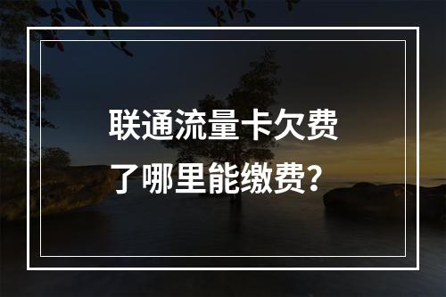 联通流量卡欠费了哪里能缴费？