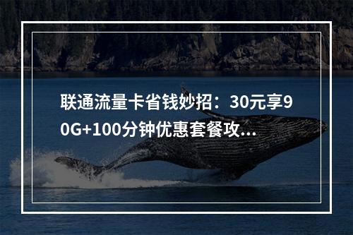 联通流量卡省钱妙招：30元享90G+100分钟优惠套餐攻略