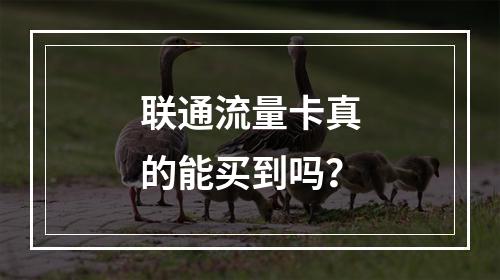 联通流量卡真的能买到吗？