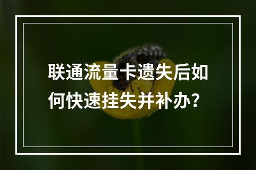 联通流量卡遗失后如何快速挂失并补办？