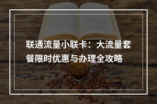 联通流量小联卡：大流量套餐限时优惠与办理全攻略