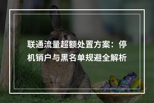 联通流量超额处置方案：停机销户与黑名单规避全解析
