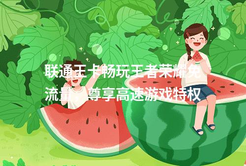 联通王卡畅玩王者荣耀免流量，尊享高速游戏特权