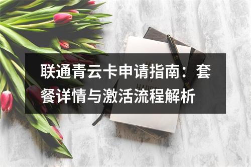 联通青云卡申请指南：套餐详情与激活流程解析