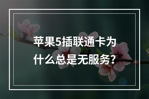 苹果5插联通卡为什么总是无服务？