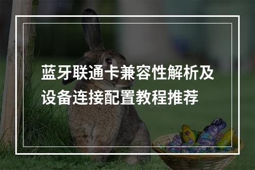 蓝牙联通卡兼容性解析及设备连接配置教程推荐
