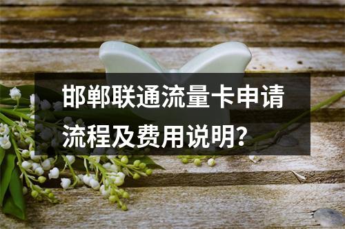邯郸联通流量卡申请流程及费用说明？