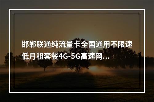 邯郸联通纯流量卡全国通用不限速低月租套餐4G-5G高速网络卡