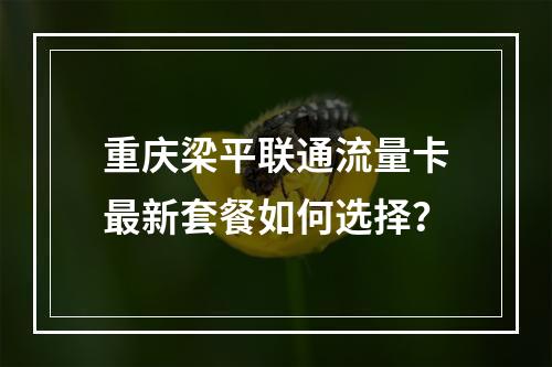 重庆梁平联通流量卡最新套餐如何选择？