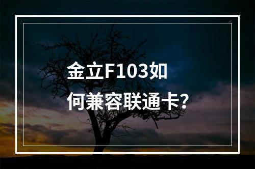 金立F103如何兼容联通卡？